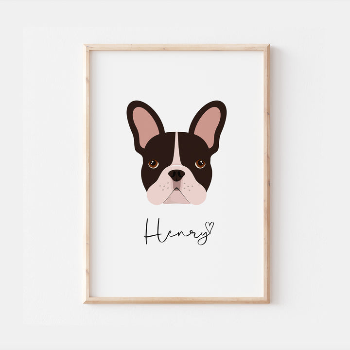 Personalised Boston Terrier Dog Print