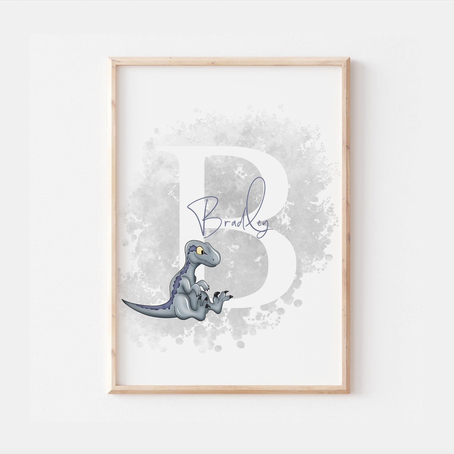 Baby Blue Velociraptor Dinosaur Jurassic World Personalised Print