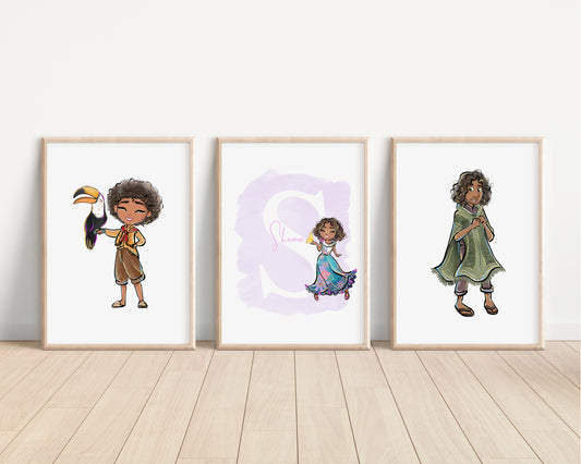SET OF 3 Disney Encanto Personalised Prints