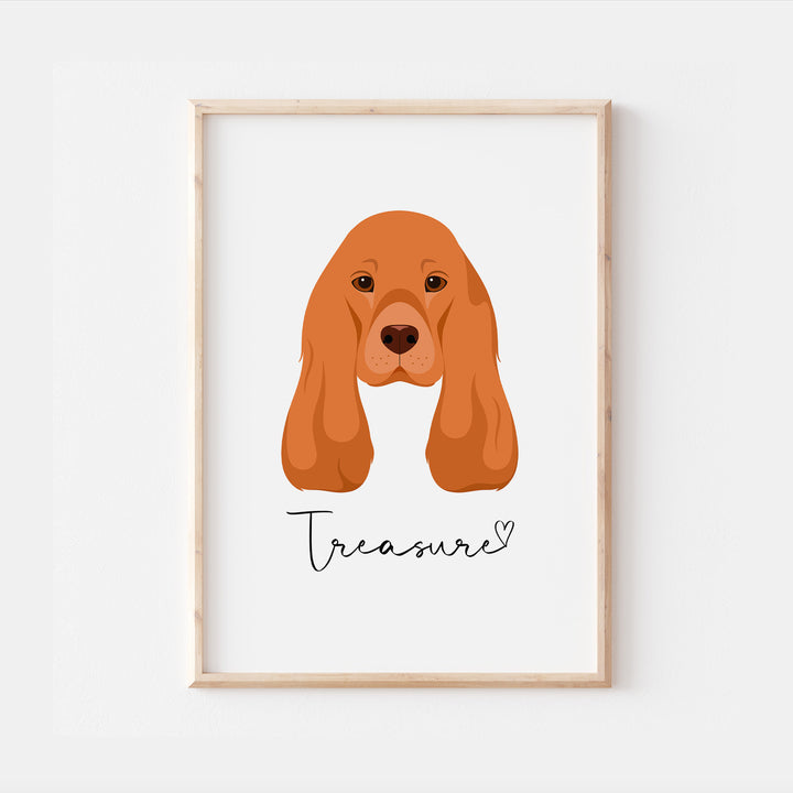 Personalised Cocker Spaniel Dog Print