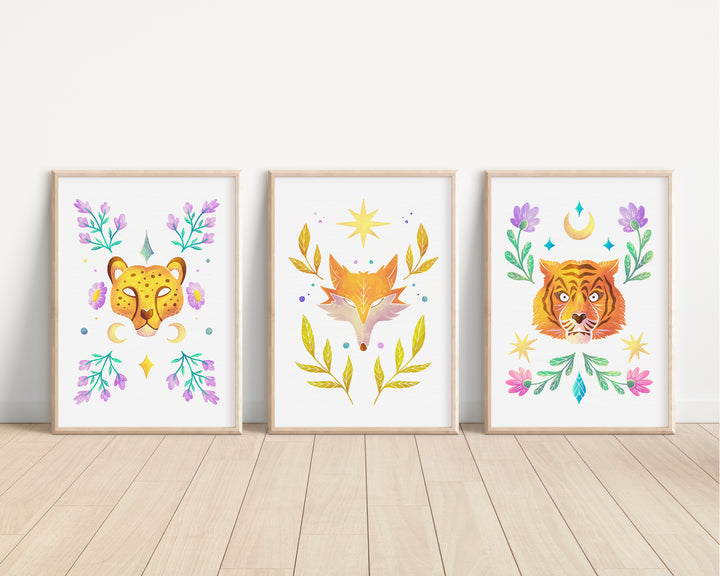 SET OF 3 Boohoo Animal Bedroom Prints