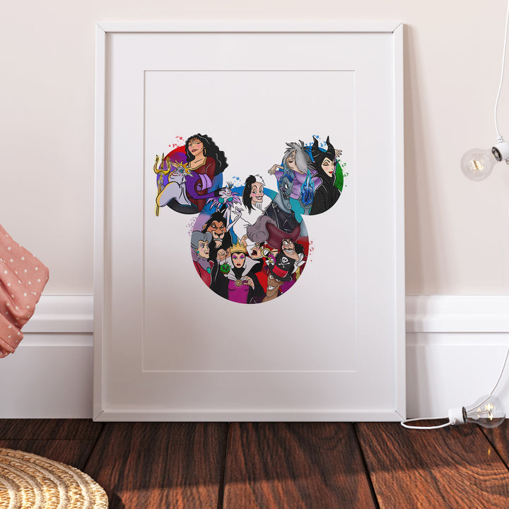 Villains Mickey Head Print