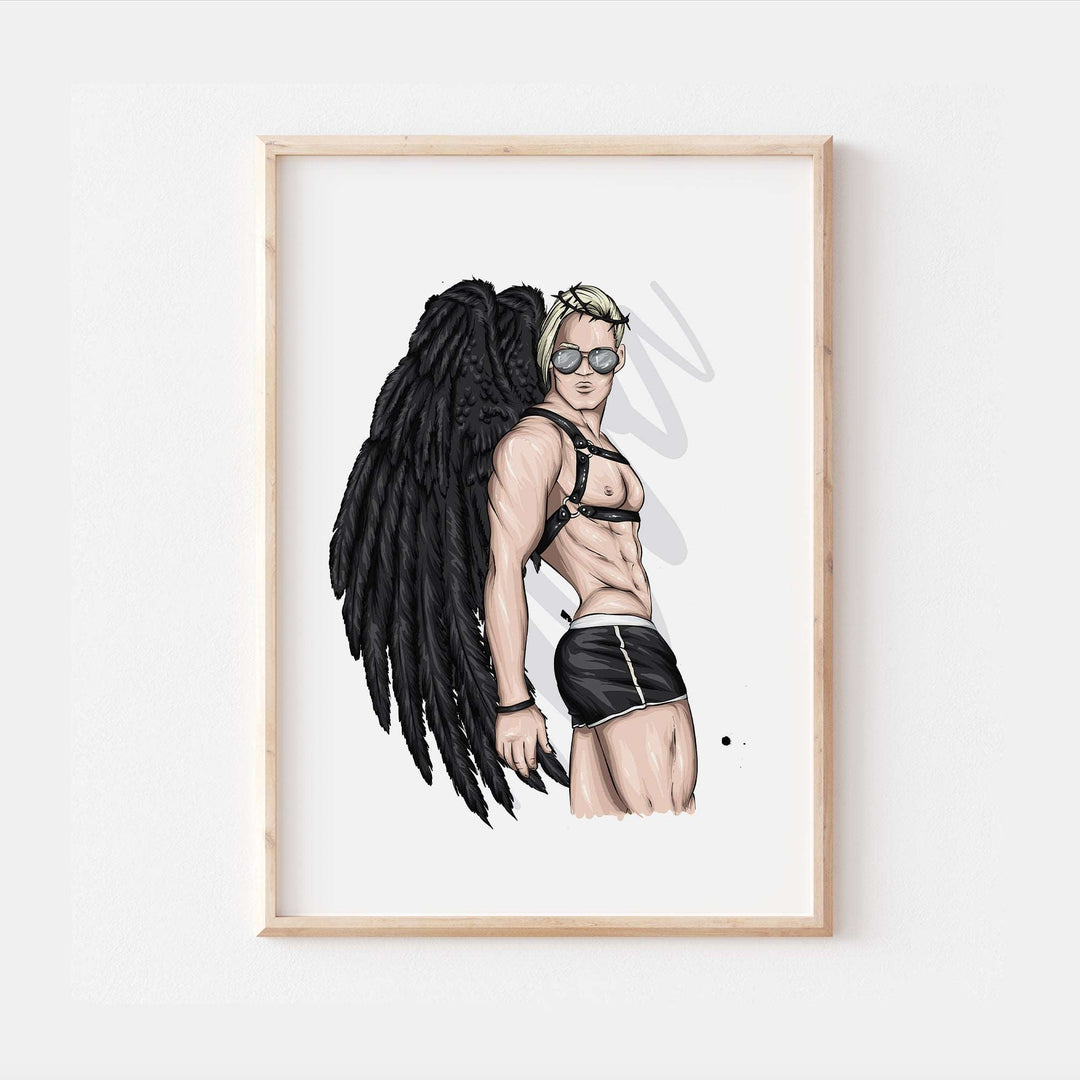 LGBT Gothic Bondage Angel Print