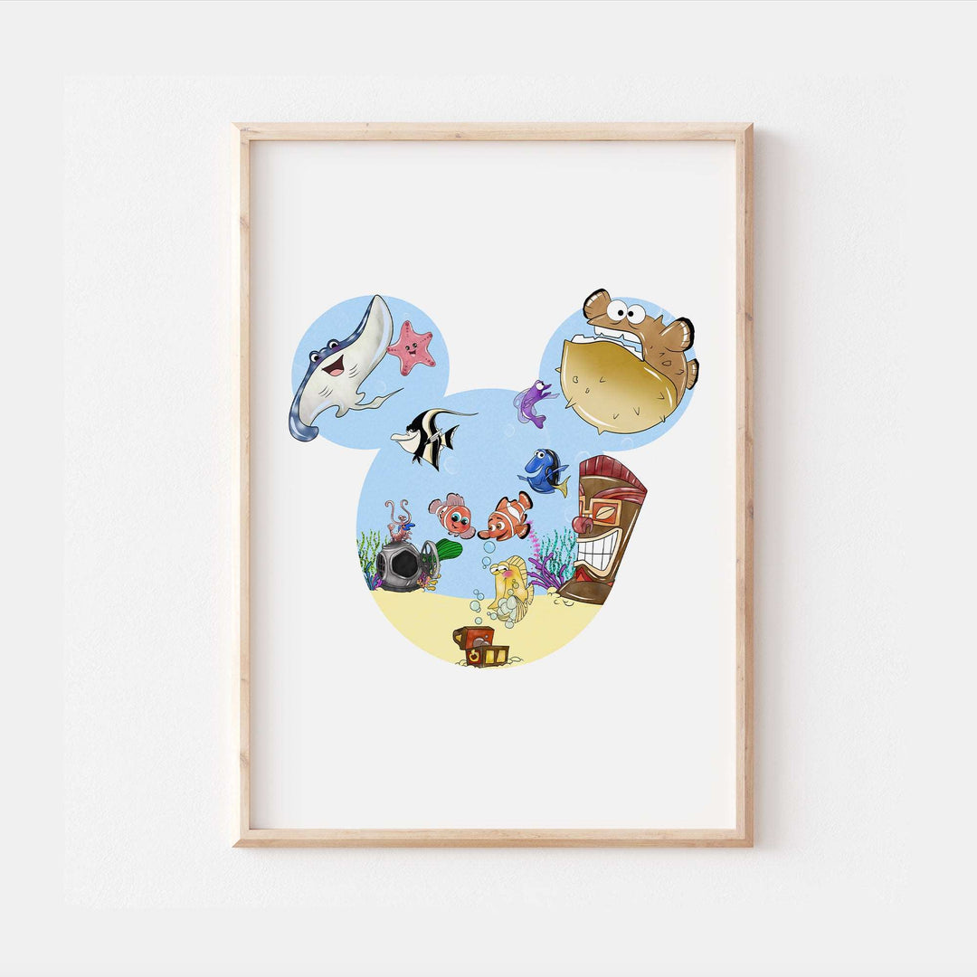 Finding Nemo Mickey Head Print