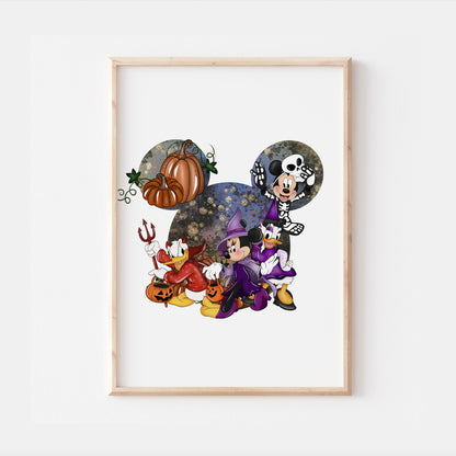 Mickey Minnie Head Halloween Disney Print