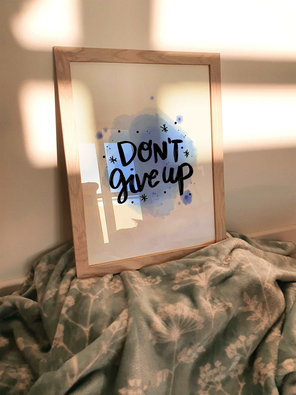 Don't Give Up Watercolour Affirmation Bedroom Quote Wall Print