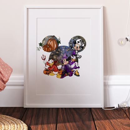 Mickey Minnie Head Halloween Disney Print