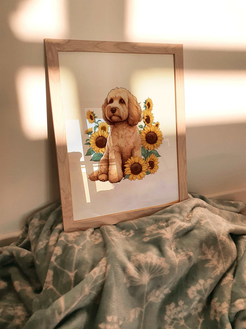 Cockapoo Sunflower Dog Art Print