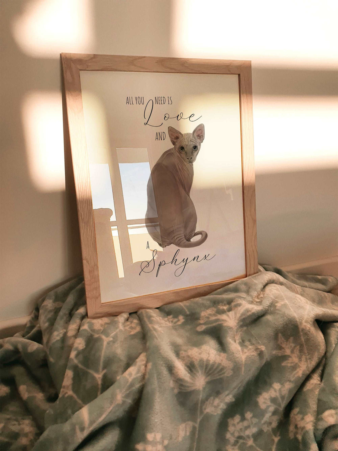 All You Need Is Love and A Sphynx Cat Print