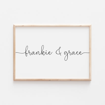 Personalised Couples Name Prints