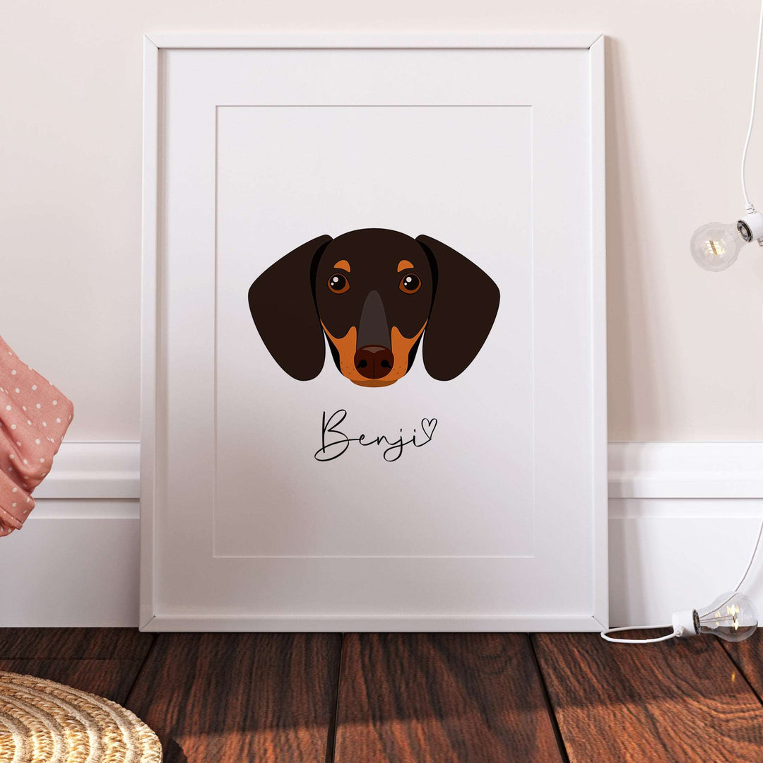 Personalised Dachshund Dog Print