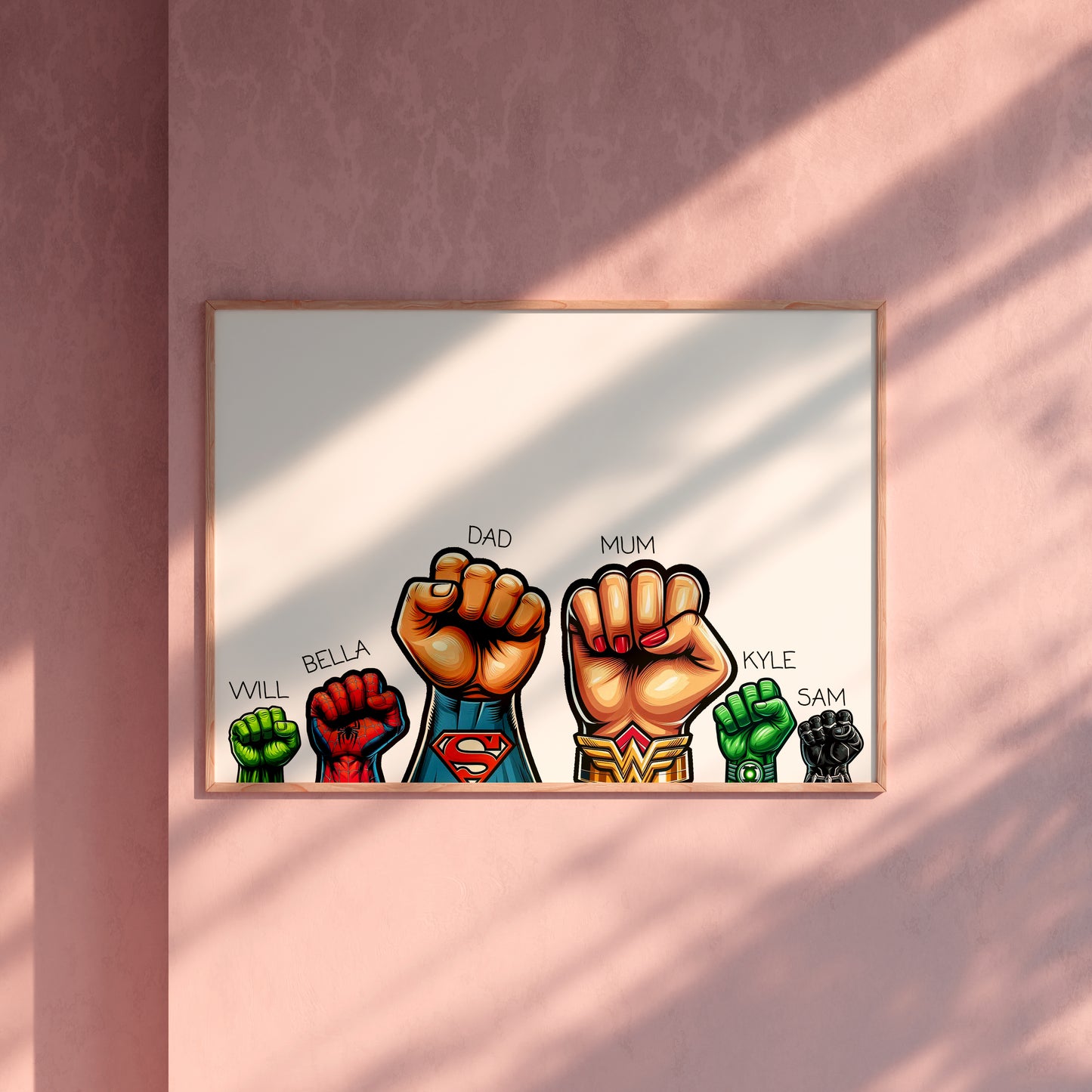 Personalised Avengers Our Family Superhero Print