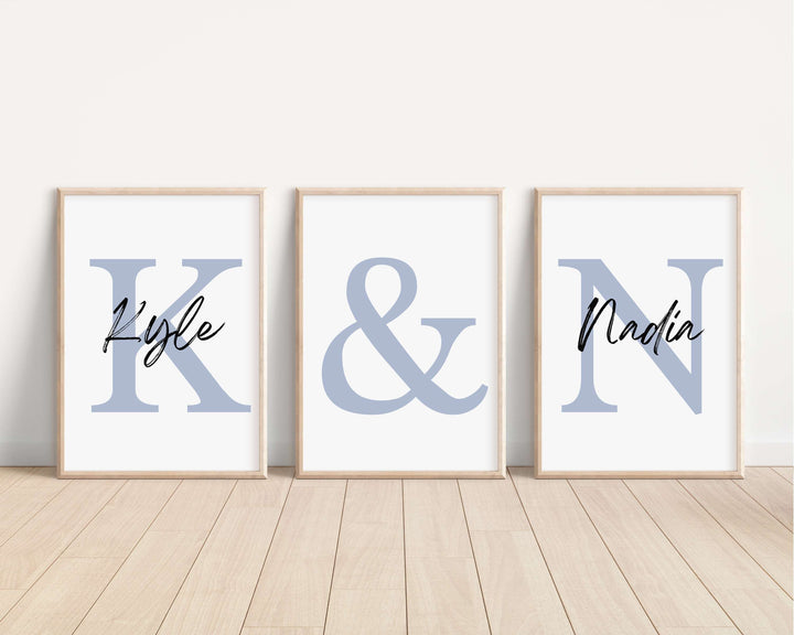 SET OF 3 Personalised Couples Prints