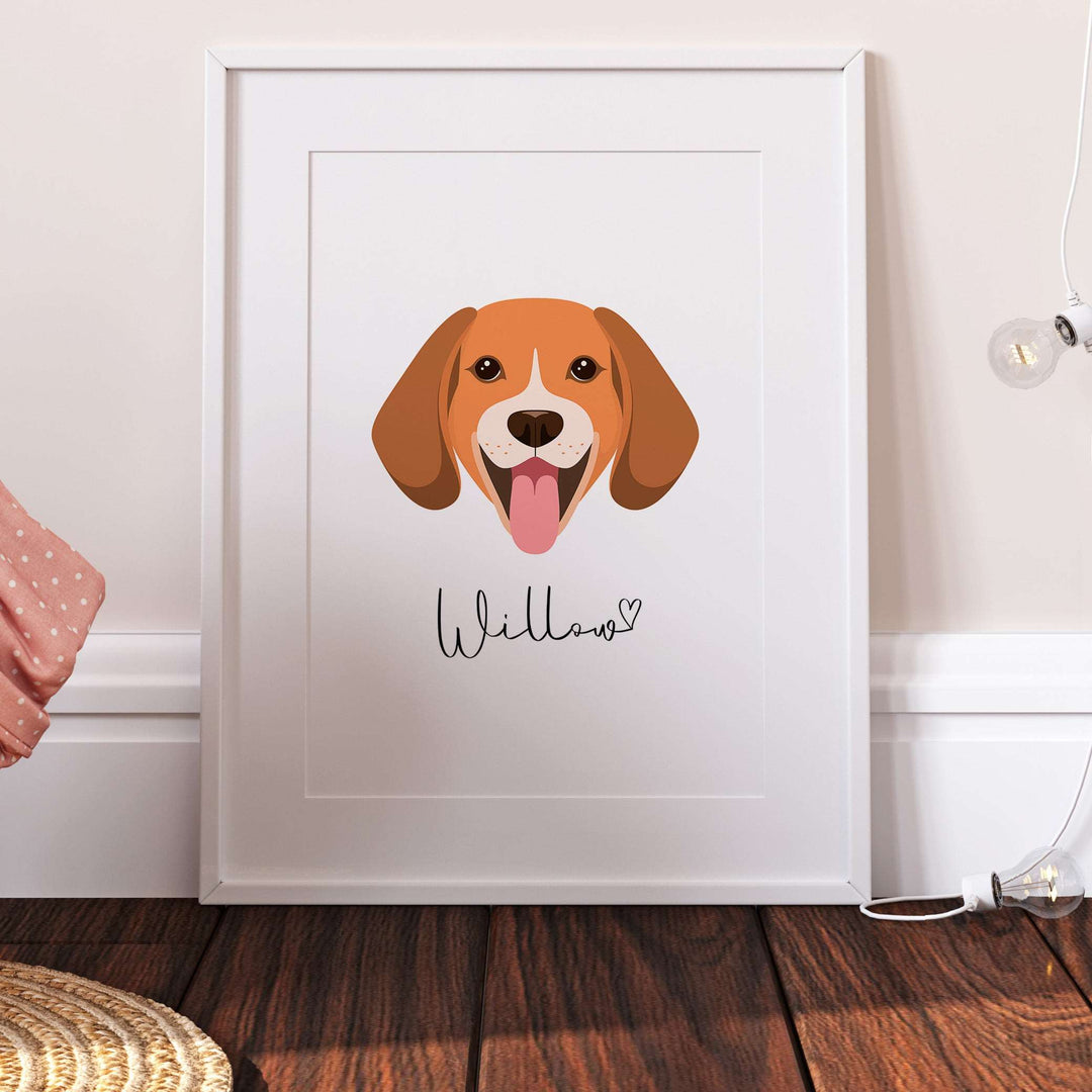 Personalised Beagle Dog Print