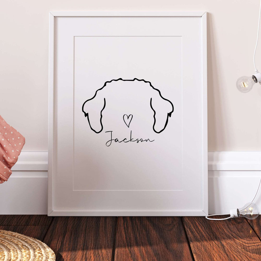 Personalised Maltipoo Dog Line Art Print