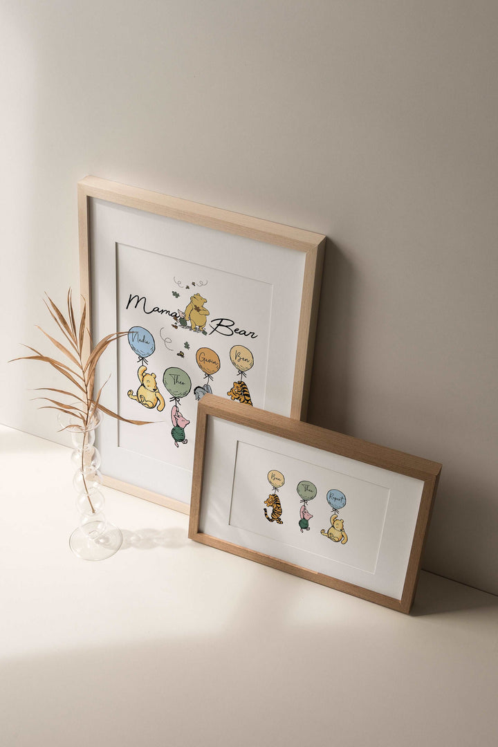 Personalised Mama Bear Winnie the Pooh Family Print