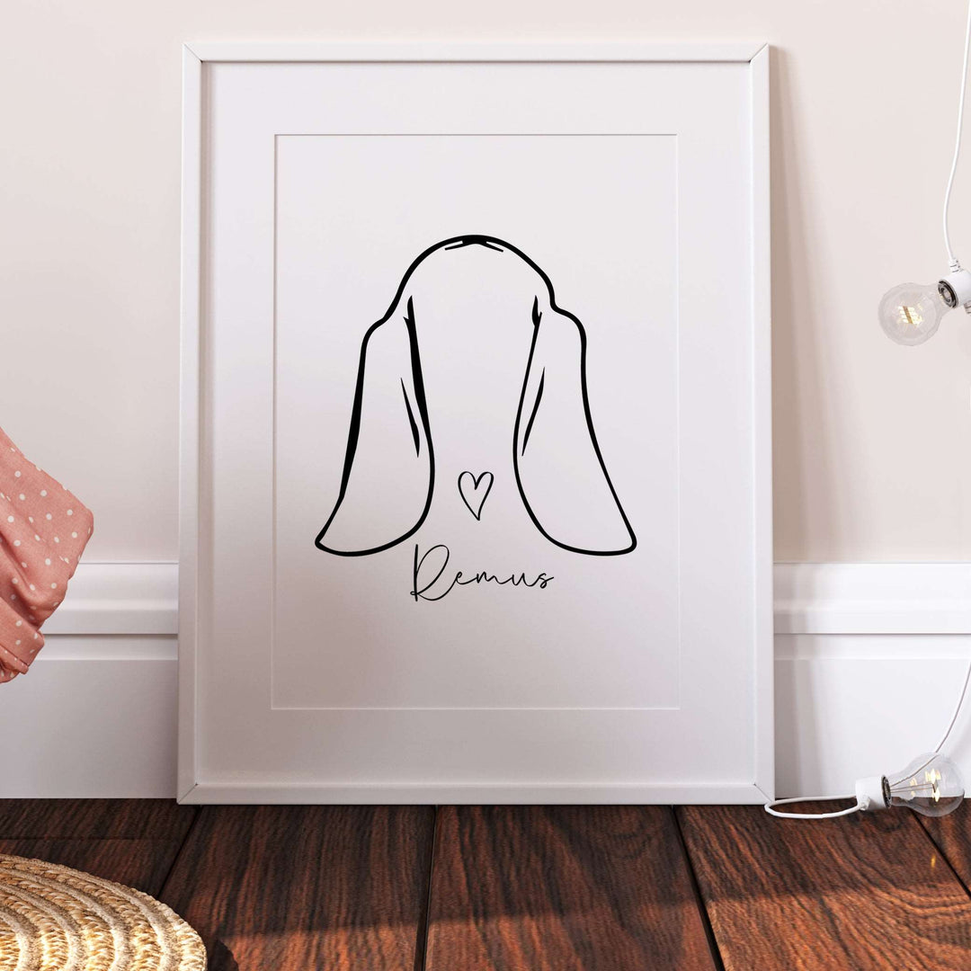 Personalised Basset Hound Line Art Print