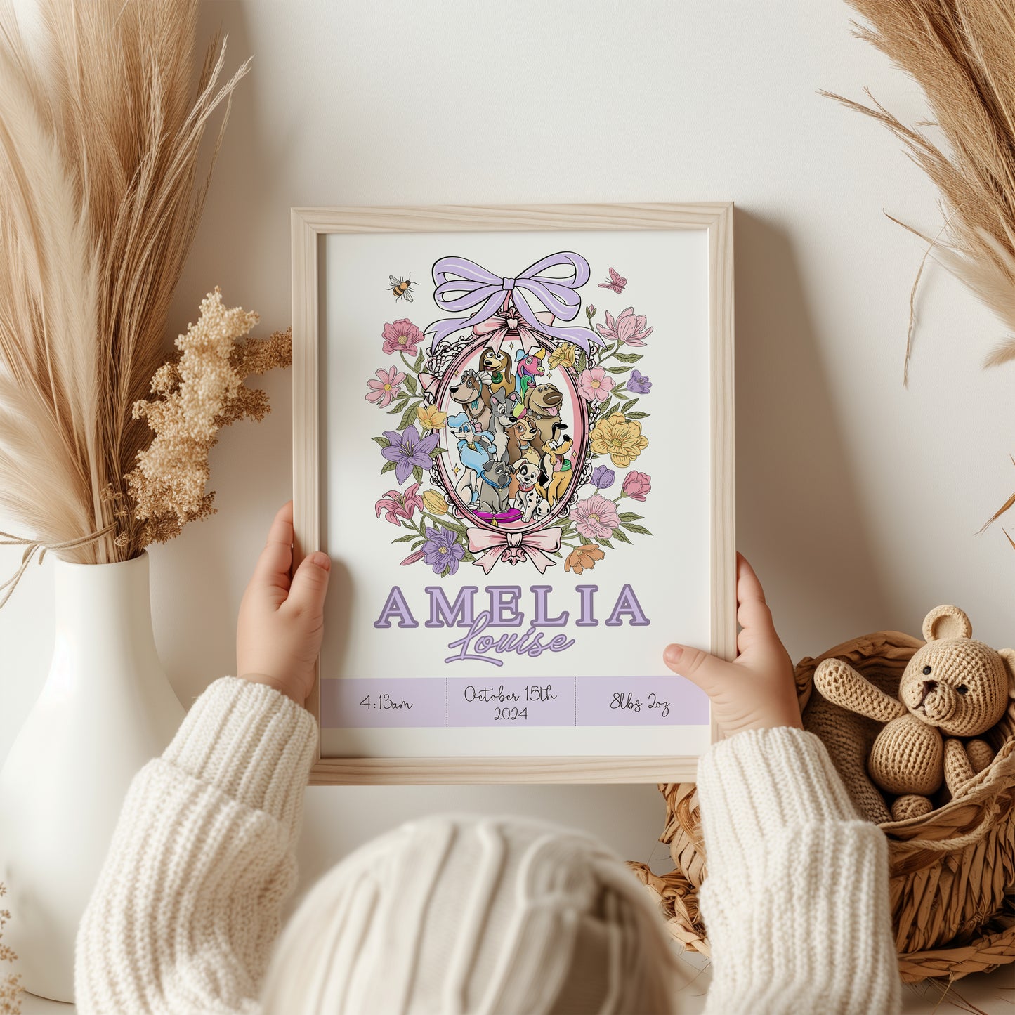 Disney Dogs Personalised The Day You Were Born Print
