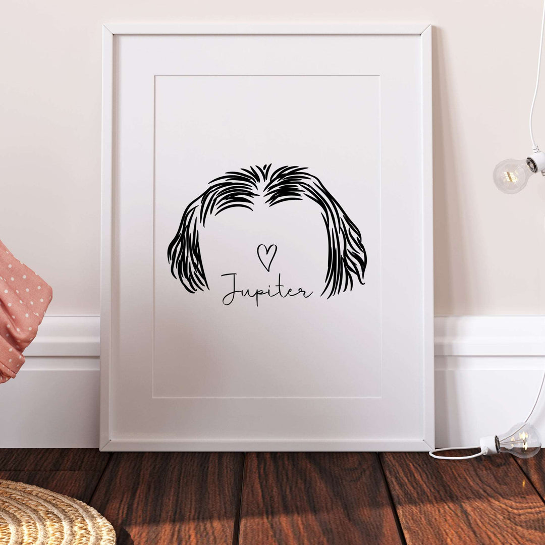 Personalised Lhasa Apso Dog Line Art Print