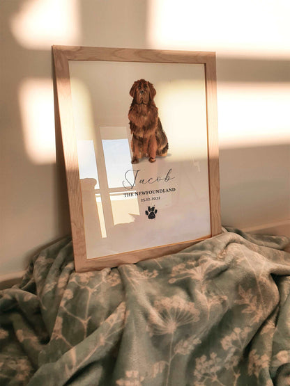Personalised Newfoundland Dog Watercolour Print