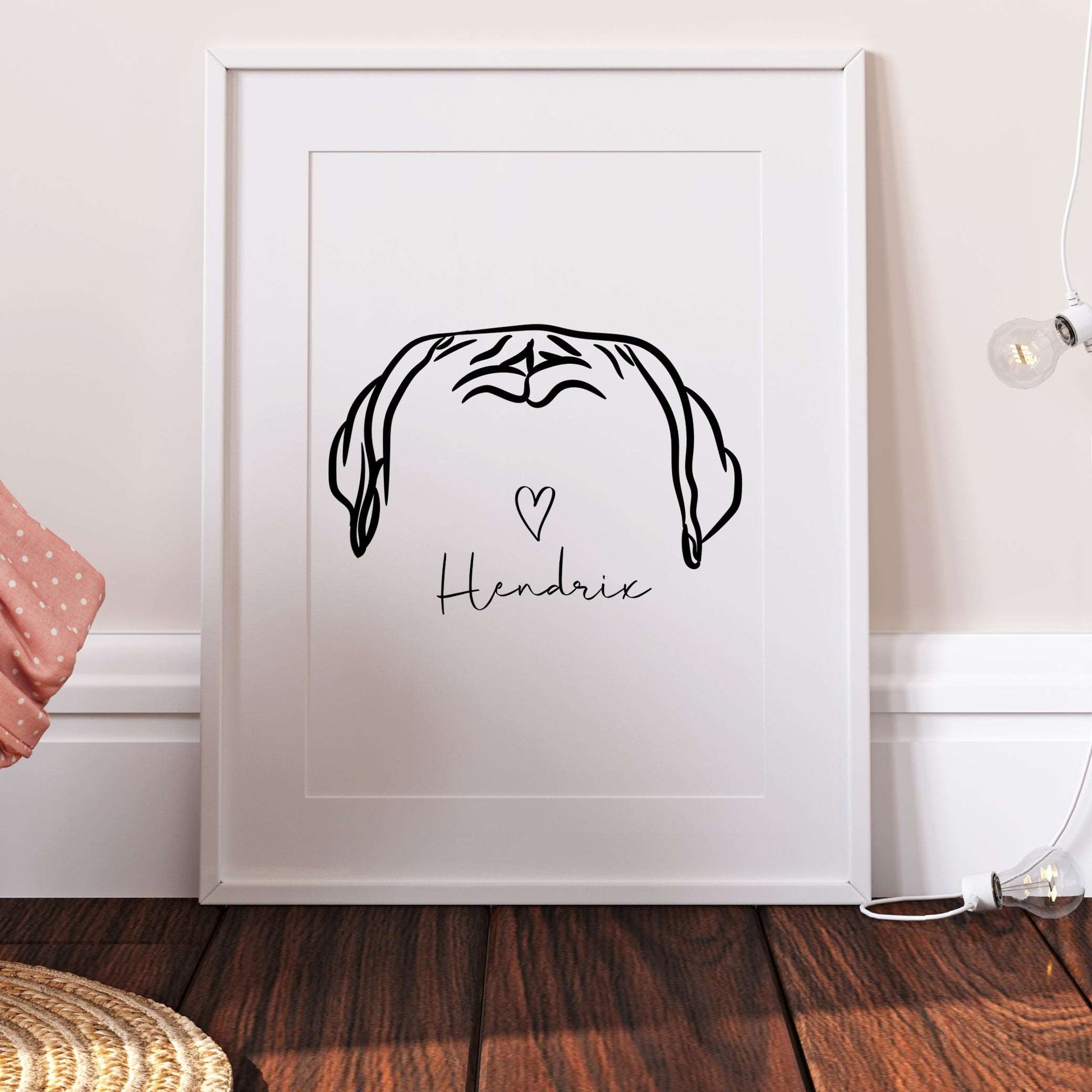 Personalised Dogue De Bordeaux Dog Line Art Print
