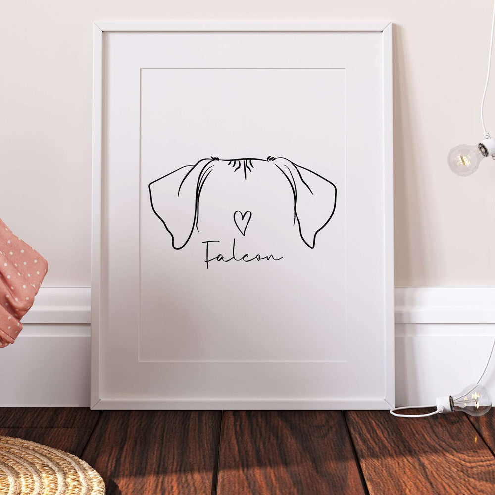 Personalised Rhodesian Ridgeback Dog Line Art Print