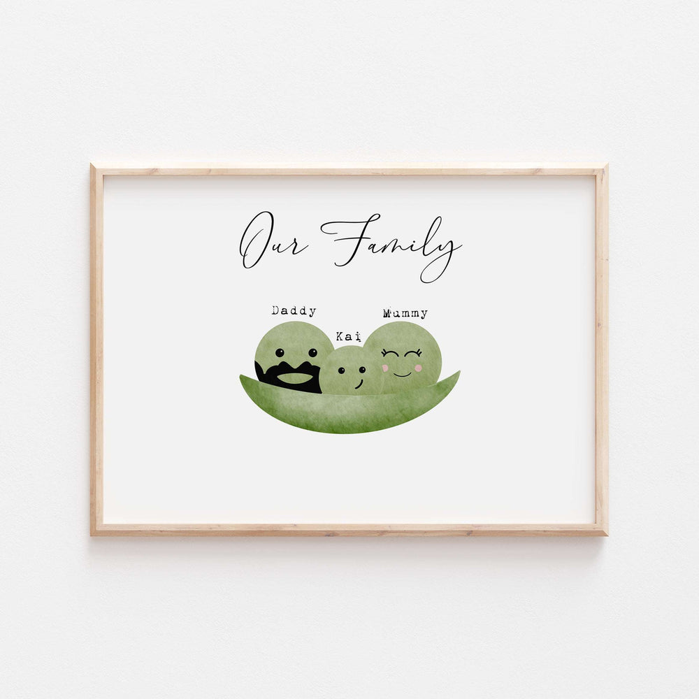 Personalised Our Family Peas in a Pod Print