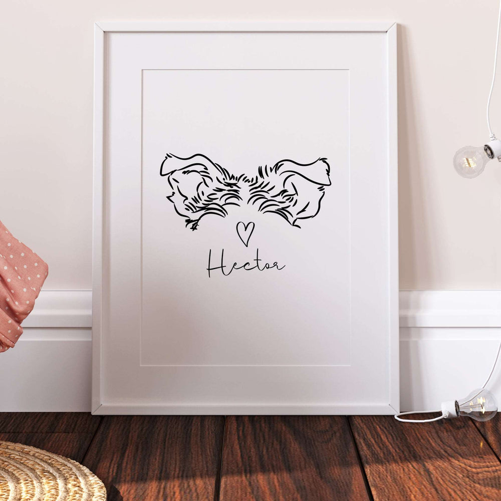 Personalised Miniature Schnauzer Dog Line Art Print