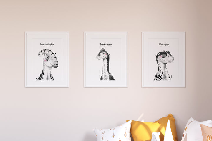 Dinosaurs Watercolour Print, Bedroom Nursery Decor