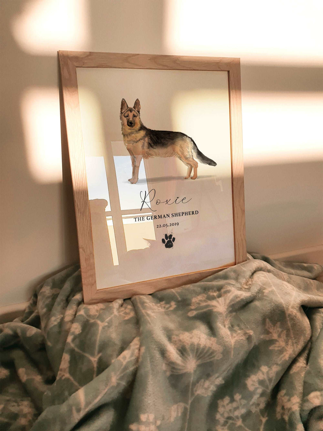 Personalised German Shepherd Dog Watercolour Print