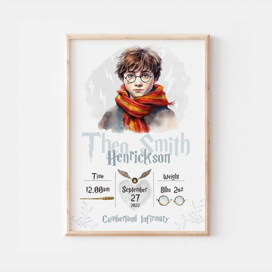 Harry Potter Personalised The Day You Were Born Bedroom Print