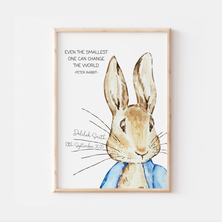 Personalised Peter Rabbit Print, Beatrix Potter Nursery Prints