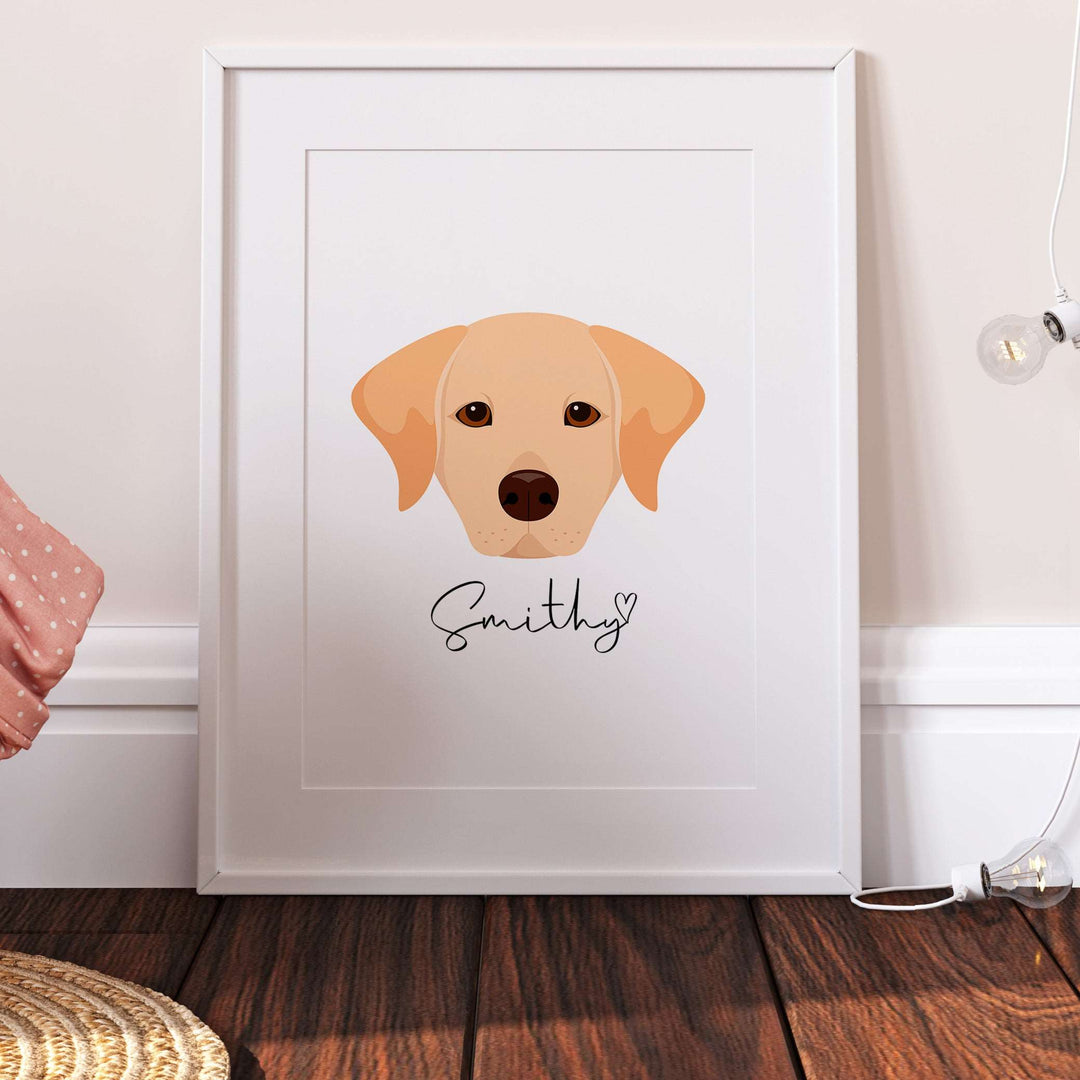 Personalised Golden Labrador Dog Print