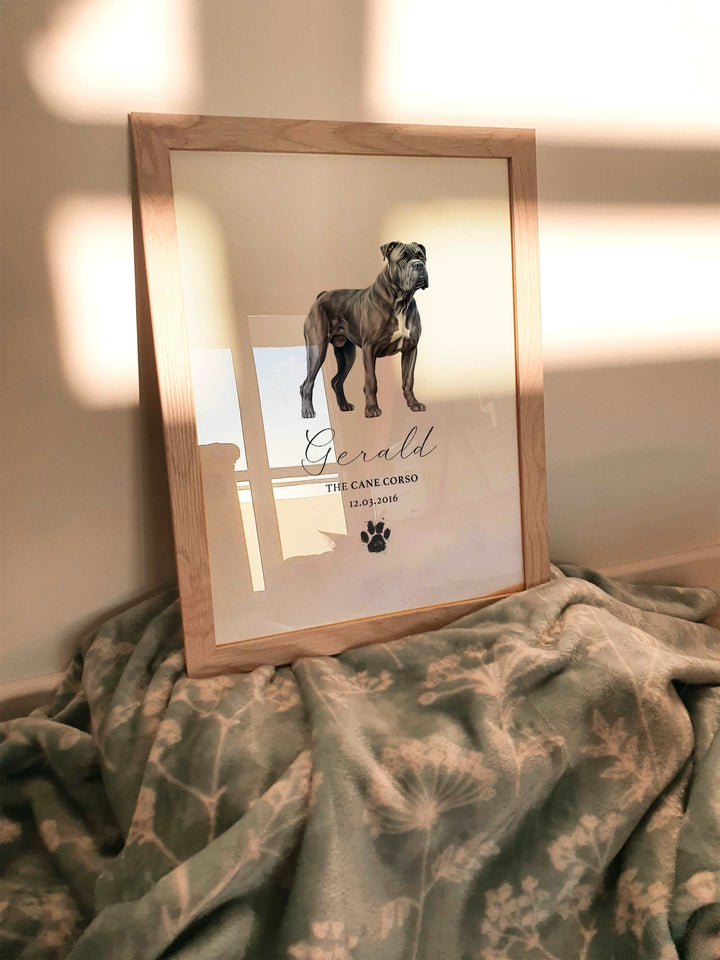 Personalised Cane Corso Dog Watercolour Print