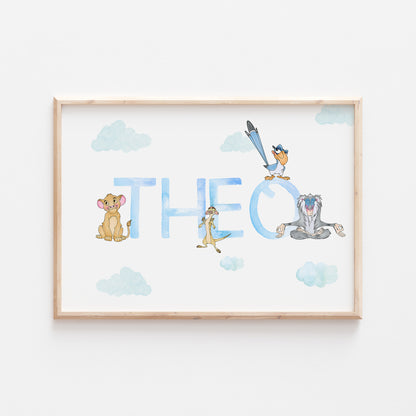 The Lion King Personalised Watercolour Print