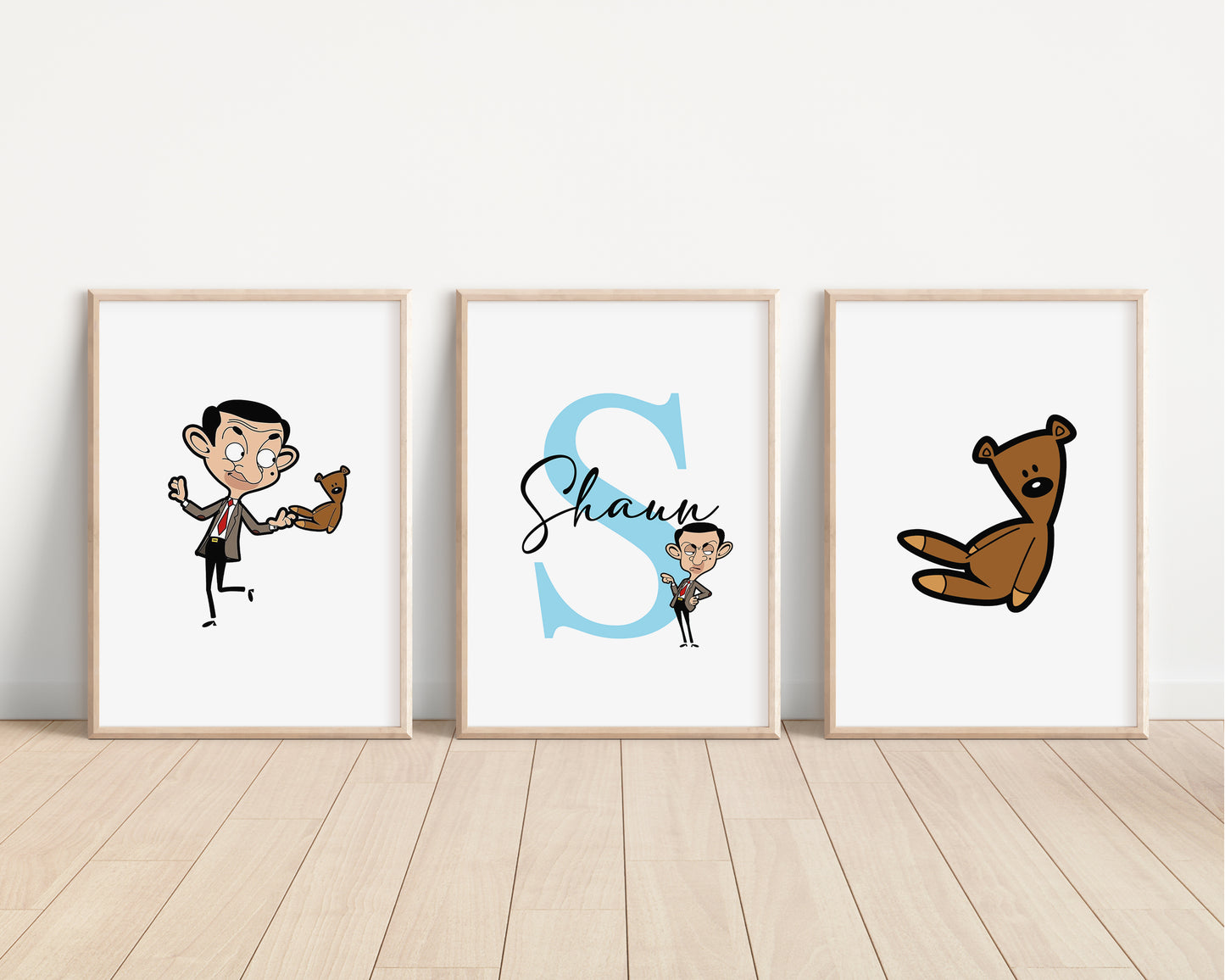 SET OF 3 Mr Bean Personalised Prints