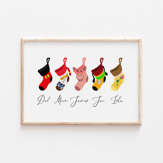 Our Family Christmas Stockings Personalised Print