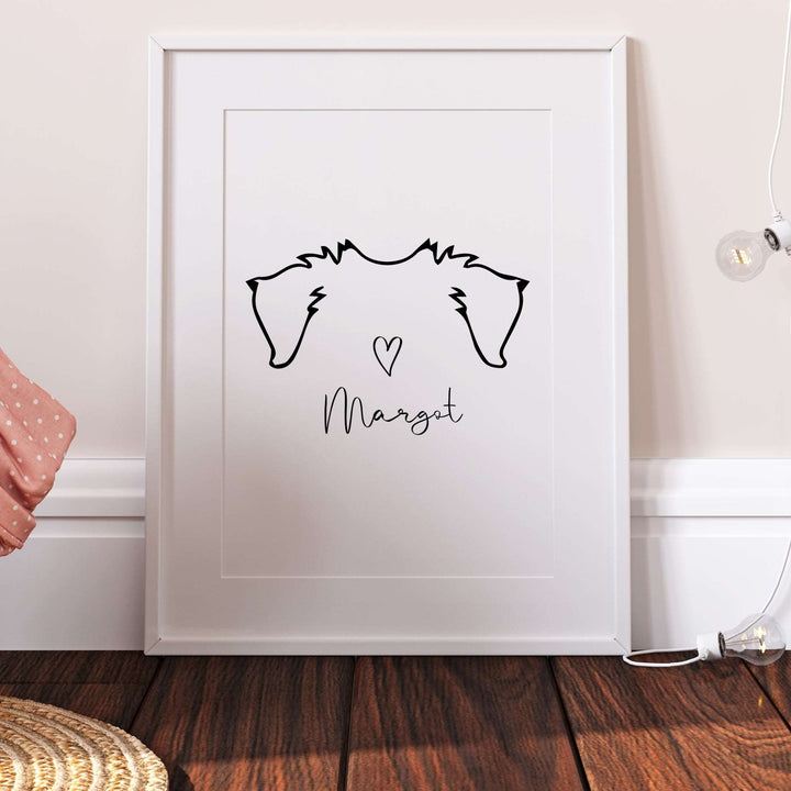 Personalised Australian Shepherd Dog Line Art Print