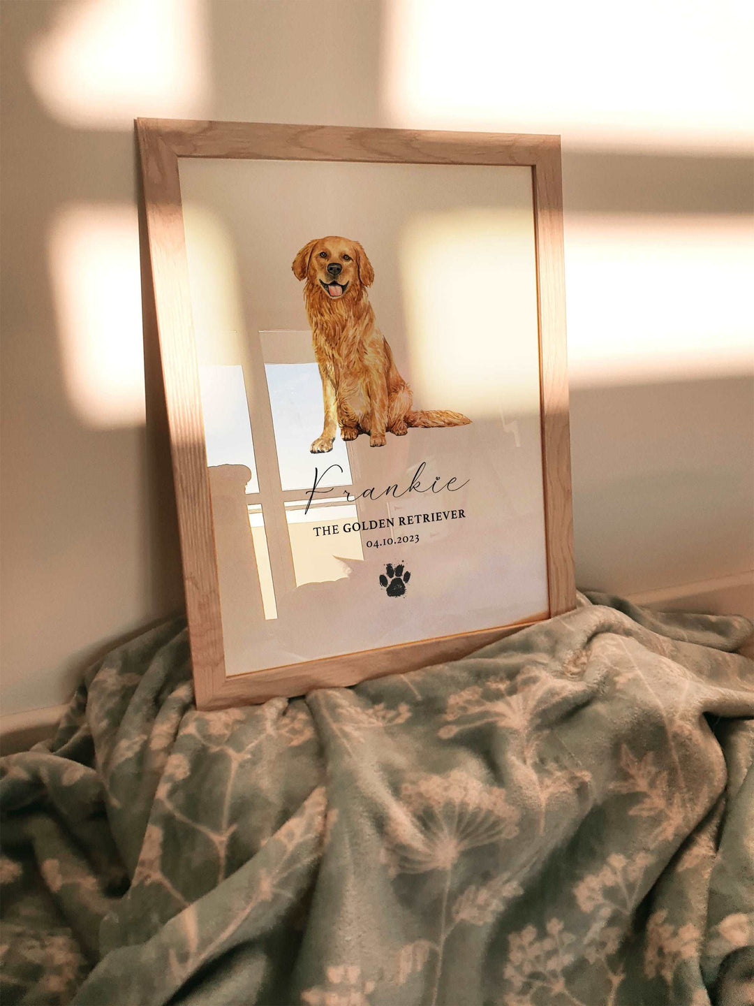 Personalised Golden Retriever Dog Home Print