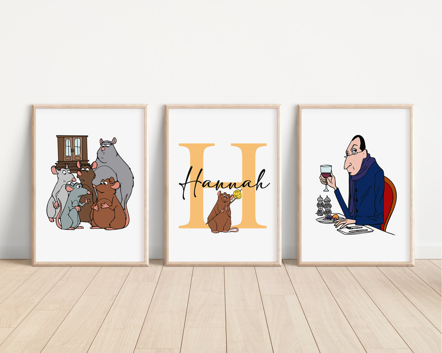 SET OF 3 Ratatouille Remy Disney Personalised Prints