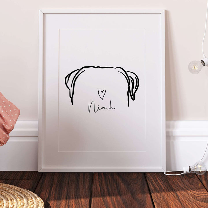 Personalised Bullmastiff Dog Line Art Print