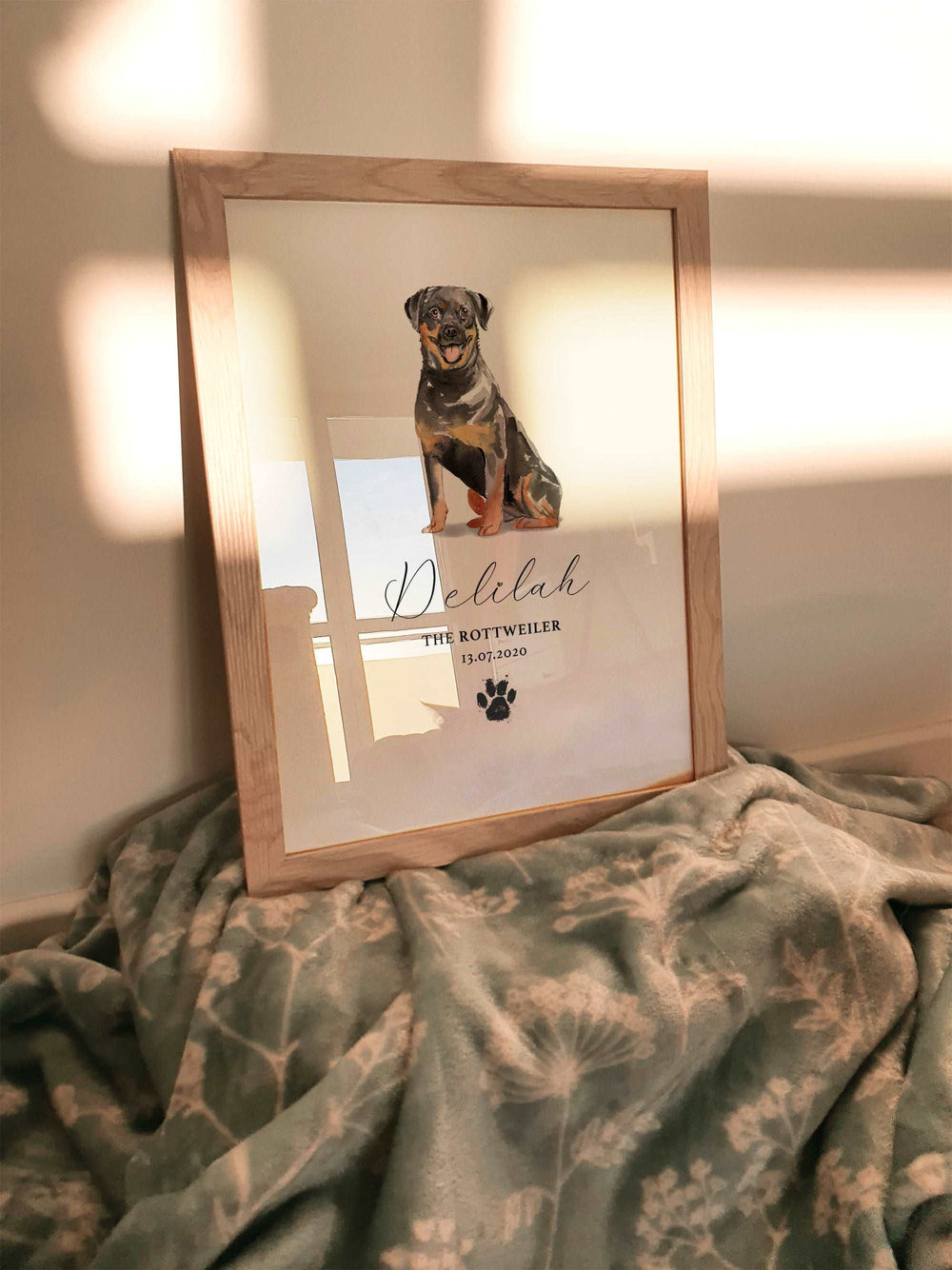 Personalised Rottweiler Dog Watercolour Print