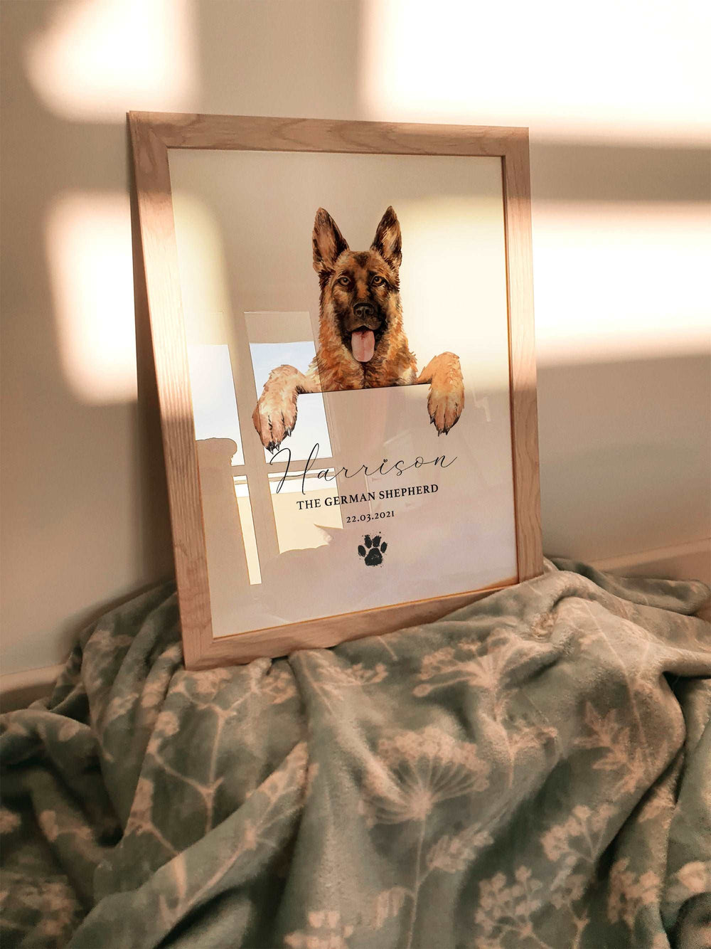 Personalised German Shepherd Dog Home Print