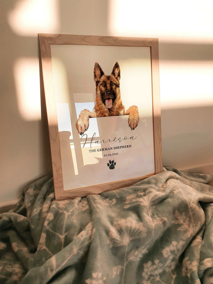 Personalised German Shepherd Dog Home Print