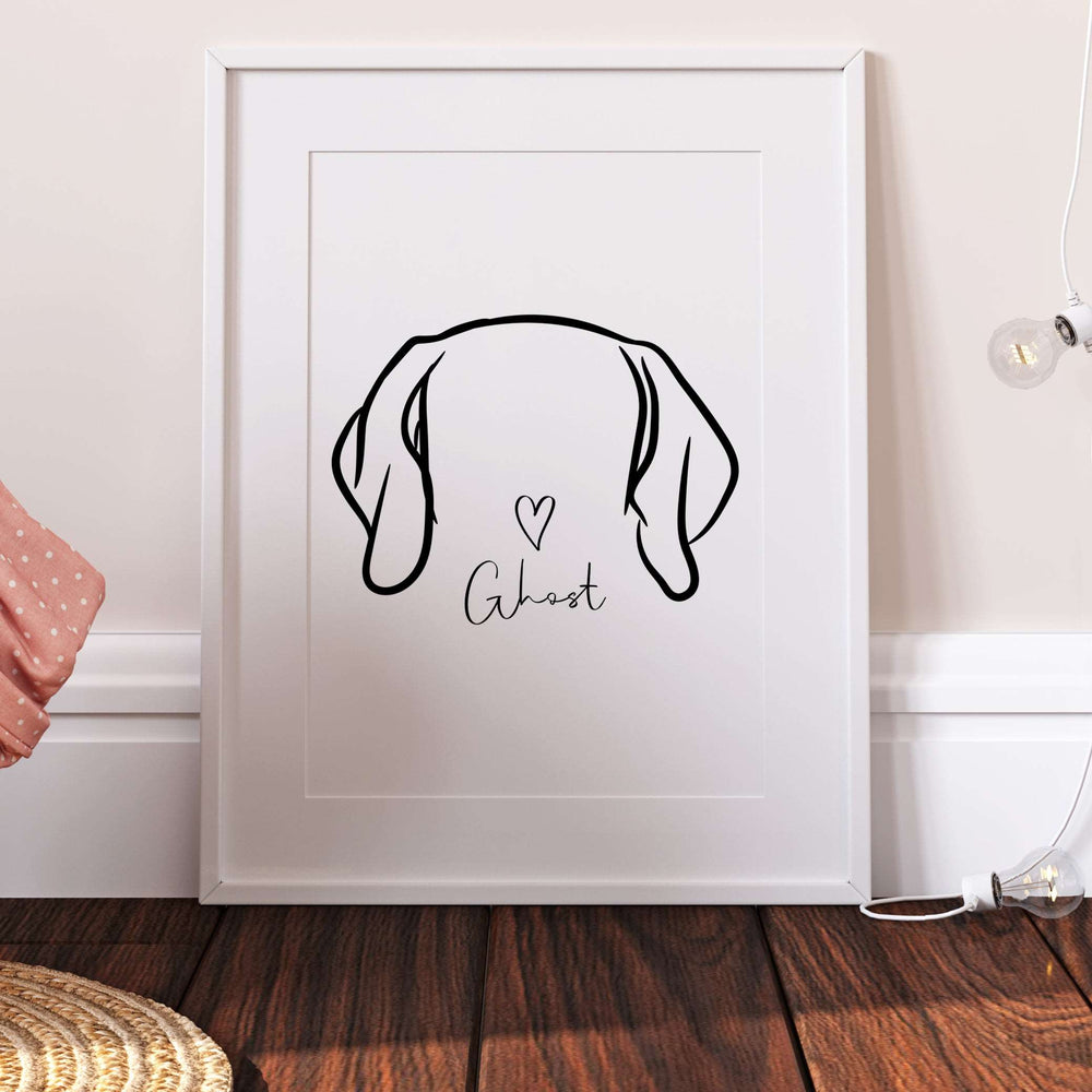 Personalised Weimaraner Dog Line Art Print