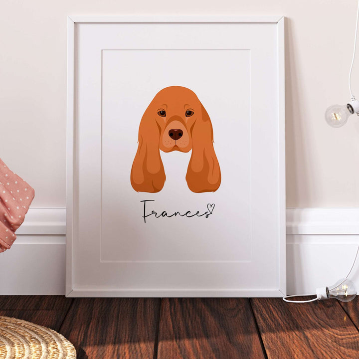 Personalised Cocker Spaniel Dog Print