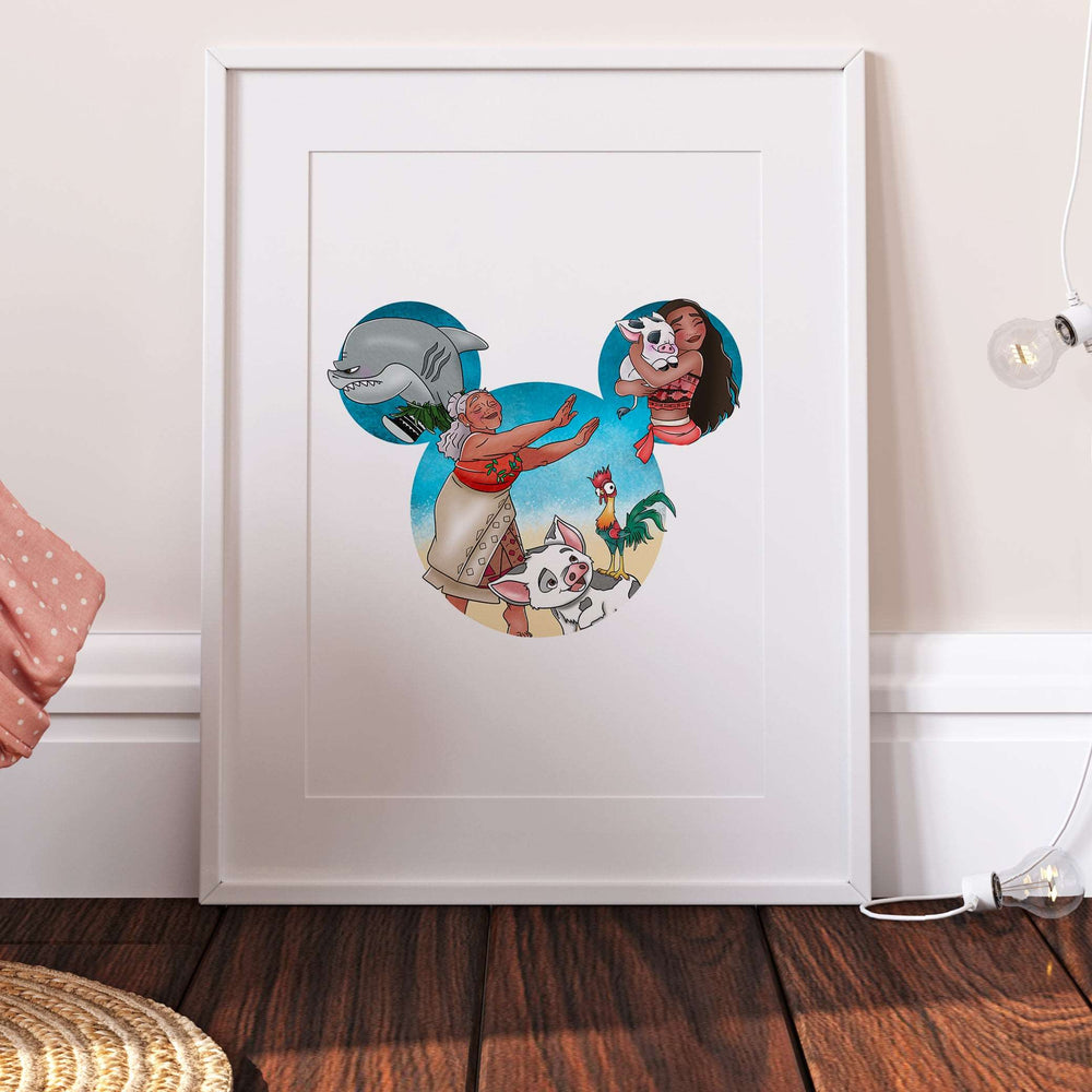 Moana Mickey Head Print