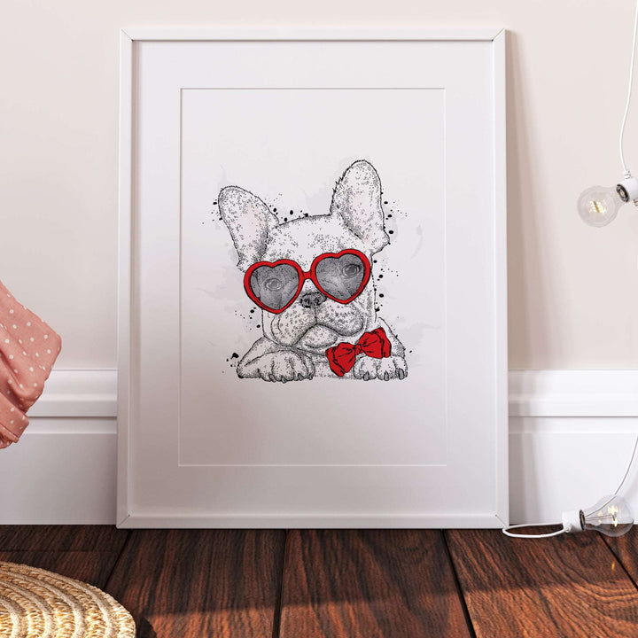 Funny French Bulldog Dotwork Home Print