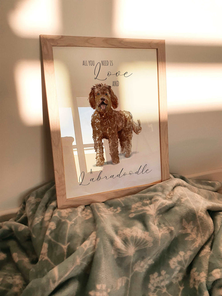 All You Need Is Love and A Labradoodle Dog Print