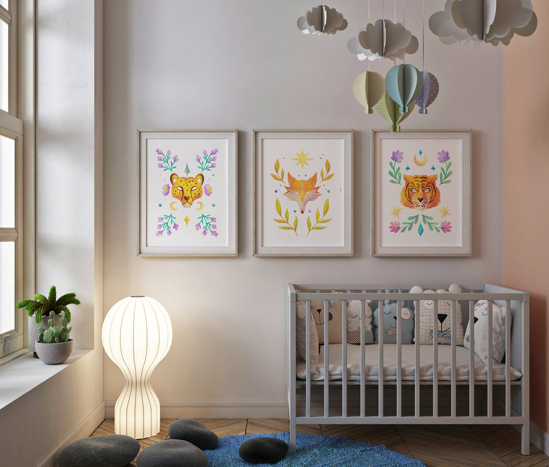 SET OF 3 Boohoo Animal Bedroom Prints